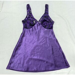 Vtg Victoria's Secret Gold Label Lingerie Babydoll Small Purple Velvet Burnout